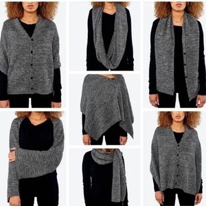 NWT - BENCH 7-ways Knit Scarf Shawl Wrap buttoned